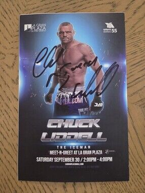 CHUCK LIDDELL Signed Autograph UFC Promo‎ Flyer Poster La Gran Plaza Iceman